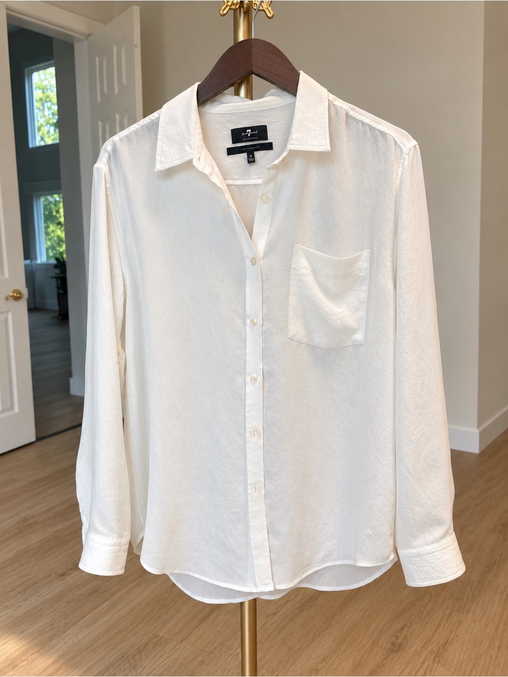 7 For All Mankind Ivory Button-Down Shirt - Size Small
